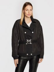 PINKO Kurtka przejściowa Crocchio 1J110W A0A2 Czarny Regular Fit. Czarne kurtki damskie Pinko, bez wzorów, z syntetyku, bez kaptura. Za 1,489.00 zł.