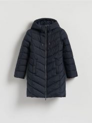 Pikowana kurtka - granatowy. Niebieskie kurtki damskie Reserved, l, bez wzorów, z tkaniny, bez kaptura. Za 159.99 zł.