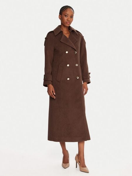 Rinascimento Płaszcz przejściowy CFC0125809003 Brązowy Regular Fit. Brązowe płaszcze damskie Rinascimento, m, bez wzorów, z syntetyku, bez kaptura. Za 849.99 zł.