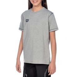 Koszulka Arena Team Line Ss Tee junior. Szare koszulki damskie Arena, bez wzorów, z bawełny, bez kołnierzyka, bez ramiączek. Za 35.99 zł.