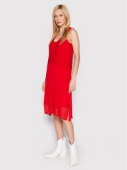DKNY Sukienka letnia P22DAEJR Czerwony Regular Fit. Czerwone sukienki damskie DKNY, bez wzorów, z syntetyku, bez ramiączek. Za 529.99 zł.