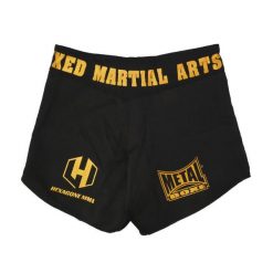 Damskie spodenki bokserskie Metal Boxe Hexagone. Czarne spodenki sportowe damskie METAL BOXE, l, bez wzorów, z materiału, na fitness i siłownię. Za 222.00 zł.
