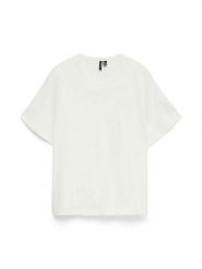 Vero Moda Koszulka w kolorze białym rozmiar: XS. Białe bluzki damskie Vero Moda, xs, bez wzorów, z bawełny, bez kołnierzyka, bez ramiączek. Za 84.21 zł.