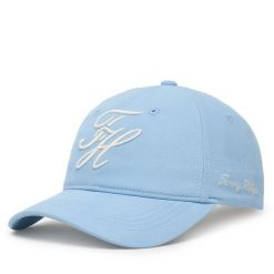 Czapka z daszkiem Tommy Hilfiger. Niebieskie czapki z daszkiem damskie Tommy Hilfiger, bez wzorów. Za 209.99 zł.