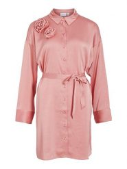 Vila Sukienka w kolorze jasnoróżowym rozmiar: 42. Różowe sukienki damskie Vila, bez wzorów, z tkaniny, bez ramiączek. Za 53.17 zł.