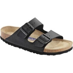 Klapki turystyczne uniseks Birkenstock Arizona 551251 Black. Czarne klapki damskie Birkenstock, bez wzorów, z materiału, bez obcasa, bez zapięcia. Za 563.00 zł.