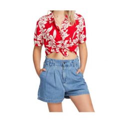 Koszula turystyczna damska Volcom Aloha Ha. Czerwone koszule damskie Volcom, xs, bez wzorów, z wiskozy, casualowe, bez kołnierzyka, bez ramiączek. Za 144.00 zł.