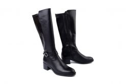 TAMARIS 1-25537-41 001 black, kozaki damskie. Czarne kozaki damskie Tamaris, bez obcasa, na obcasie, bez zapięcia. Za 469.71 zł.