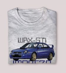 Subaru — koszulka (Kolor koszulki: jasnoszary melanż; Rozmiar: XXL (męska); Rodzaj nadruku: Subaru). Szare szorty damskie nikiniki, bez wzorów, z bawełny. Za 89.00 zł.