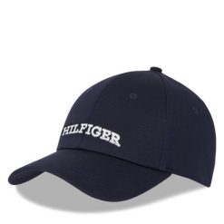 Czapka z daszkiem Tommy Hilfiger. Niebieskie czapki z daszkiem damskie Tommy Hilfiger, bez wzorów. Za 129.99 zł.