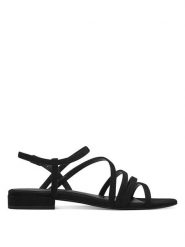 Tamaris Sandały w kolorze czarnym rozmiar: 38. Czarne sandały damskie Tamaris, bez wzorów, z otwartym noskiem, bez obcasa, bez zapięcia. Za 78.66 zł.