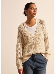 STEFANEL Sweter w kolorze beżowym rozmiar: L. Brązowe swetry klasyczne damskie Stefanel, l, bez kołnierzyka. Za 260.99 zł.