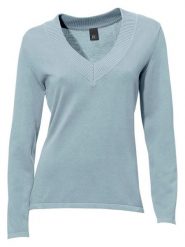 Heine Sweter w kolorze błękitnym rozmiar: 42. Niebieskie swetry klasyczne damskie Heine, z bawełny, bez kołnierzyka. Za 78.99 zł.