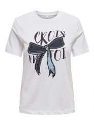 ONLY Koszulka w kolorze białym rozmiar: XL. Białe bluzki damskie Only, xl, bez wzorów, z bawełny, bez kołnierzyka, bez ramiączek. Za 61.46 zł.