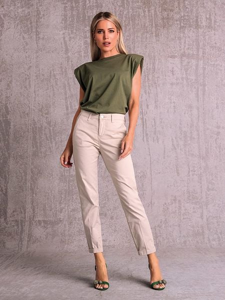 MAC Spodnie chino w kolorze beżowym rozmiar: 34. Brązowe spodnie materiałowe damskie MAC, z aplikacjami. Za 197.63 zł.