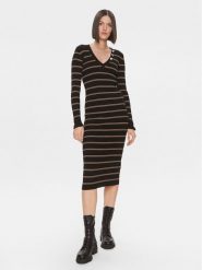 Liu Jo Sukienka dzianinowa MF3003 MS99E Czarny Slim Fit. Czarne sukienki damskie Liu Jo, bez wzorów, z dzianiny, bez ramiączek. Za 969.99 zł.