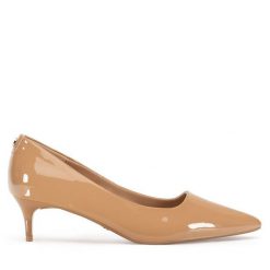 Czółenka Nine West. Brązowe czółenka damskie Nine West, bez wzorów, bez obcasa. Za 199.99 zł.