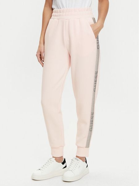 Guess Spodnie dresowe W5RB00 KBYE2 Różowy Regular Fit. Czerwone spodnie dresowe damskie Guess, s, z aplikacjami, z dresówki. Za 249.99 zł.