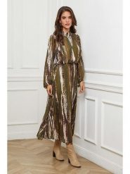 L'armoire de Suzette Sukienka w kolorze zielono-brązowo-kremowym rozmiar: 38/40. Brązowe sukienki damskie L'armoire de Suzette, bez wzorów, klasyczne, bez ramiączek. Za 170.47 zł.