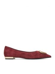Eva Minge Baleriny EO-ELLA-1750-1-2 Bordowy. Czerwone balerinki damskie Eva Minge, bez wzorów, ze skóry. Za 239.99 zł.