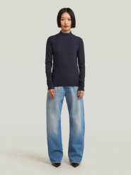 G-Star Koszulka w kolorze granatowym rozmiar: S. Niebieskie bluzki damskie G-Star, s, bez wzorów, retro, bez kołnierzyka, bez ramiączek. Za 159.95 zł.