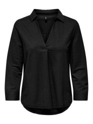 ONLY Bluzka w kolorze czarnym rozmiar: XS. Czarne bluzki damskie Only, xs, bez wzorów, bez kołnierzyka, bez ramiączek. Za 43.47 zł.