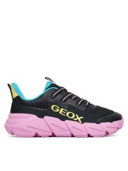Geox Sneakersy J Flexyper Fast J55N5A 0T99J C9240 D Czarny. Czarne buty sportowe dziewczęce Geox, bez wzorów, z materiału, bez zapięcia. Za 219.99 zł.
