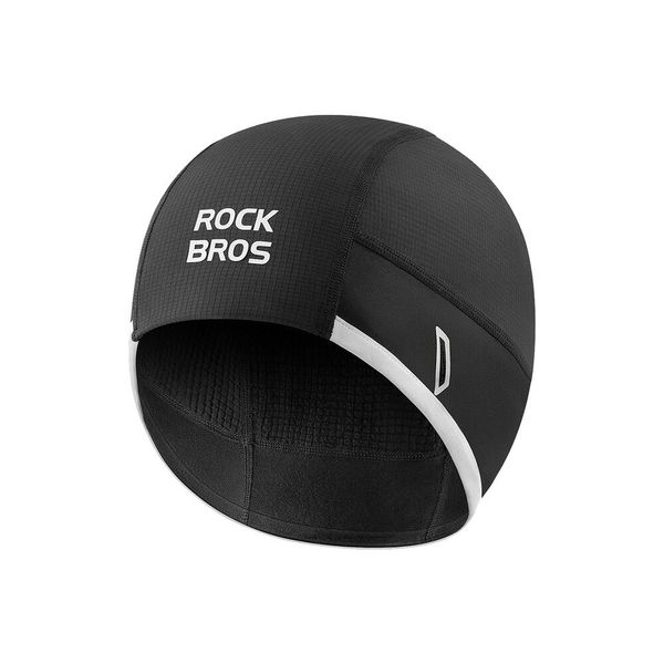Czapka rowerowa wiatroszczelna ROCKBROS. Czarne czapki damskie ROCKBROS, na zimę, bez wzorów, z materiału. Za 43.36 zł.