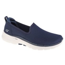 Buty sportowe Sneakersy damskie, Go Walk 6 - Clear Virtue. Niebieskie obuwie sportowe casual damskie Skechers, bez zapięcia. Za 490.00 zł.