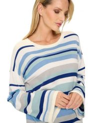 Heine Sweter w kolorze kremowo-niebieskim rozmiar: 46. Niebieskie swetry klasyczne damskie Heine, bez kołnierzyka. Za 86.99 zł.