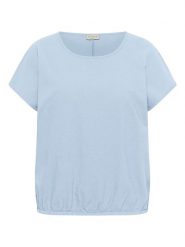 KAFFE curve Bluzka w kolorze błękitnym rozmiar: 50. Niebieskie bluzki damskie KAFFE curve, bez wzorów, z bawełny, bez kołnierzyka, bez ramiączek. Za 104.99 zł.