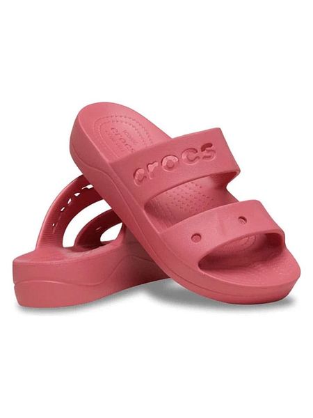 Crocs Klapki "Baya" w kolorze różowym rozmiar: 36/37. Różowe klapki damskie Crocs, bez wzorów, z otwartym noskiem, bez obcasa, bez zapięcia. Za 109.95 zł.