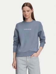 Guess Bluza W4YQ10 KC811 Niebieski Regular Fit. Niebieskie bluzy damskie Guess, s, z aplikacjami, z bawełny, bez kaptura. Za 299.99 zł.
