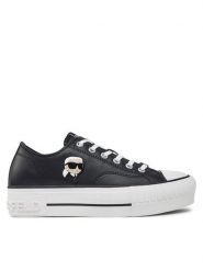 KARL LAGERFELD Trampki Kampus Max KL60425T Czarny. Czarne trampki damskie KARL LAGERFELD, bez wzorów, ze skóry, bez zapięcia. Za 339.99 zł.