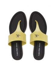 Calvin Klein Jeans Japonki Flat Sandal Toepost Mg YW0YW01691 Zielony. Zielone klapki damskie Calvin Klein Jeans, bez wzorów, z jeansu, bez obcasa, bez zapięcia. W wyprzedaży za 229.99 zł.