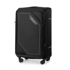 Średnia walizka miękka M 23" SOLIER SOFTFLEX 2240 czarno-brązowa. Brązowe walizki bez wzorów, średnie. Za 158.99 zł.
