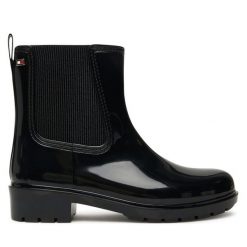 Kalosze Tommy Hilfiger. Czarne kalosze damskie Tommy Hilfiger, bez wzorów. Za 259.99 zł.