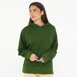Bluza unisex z kapturem F BOXY ciemnozielona. Zielone bluzy damskie LEGEA, xl, bez wzorów, z bawełny, z kapturem. Za 96.00 zł.
