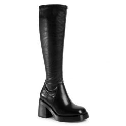 Kozaki Vagabond Shoemakers. Czarne kozaki damskie Vagabond Shoemakers, bez obcasa, na słupku, bez zapięcia. Za 869.99 zł.