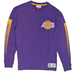 Koszulka z długim rękawem Lakers. Fioletowe koszulki damskie Mitchell & Ness, bez wzorów, bez kołnierzyka, bez ramiączek. Za 318.00 zł.