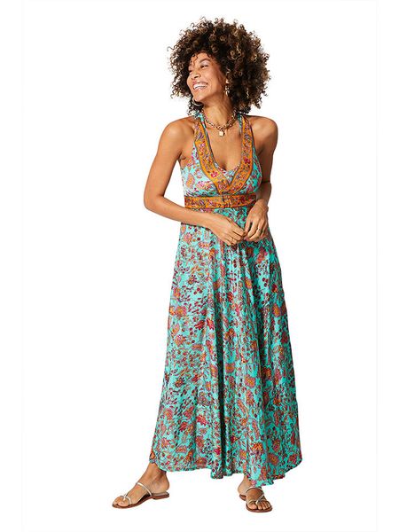 Aller Simplement Sukienka w kolorze turkusowo-pomarańczowym rozmiar: 34/36. Brązowe sukienki damskie Aller Simplement, bez wzorów, klasyczne, bez ramiączek. Za 112.45 zł.