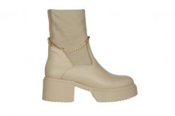 Botki Bayla-159 4402 001-P Beż Lico 159092, Skóra naturalna - 39. Brązowe botki damskie Bayla, ze skóry, eleganckie, bez obcasa, na platformie, bez zapięcia. W wyprzedaży za 269.10 zł.
