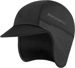 Czapka rowerowa zimowa ROCKBROS ciepła i elastyczna. Czarne czapki z daszkiem damskie ROCKBROS, na jesień, bez wzorów, z elastanu. Za 66.61 zł.