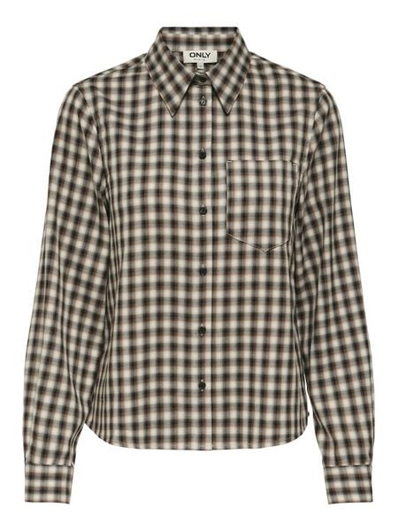 ONLY Koszula Liva 15355446 Beżowy Regular Fit. Brązowe koszule damskie Only, xl, bez wzorów, z syntetyku, bez kołnierzyka, bez ramiączek. Za 129.99 zł.