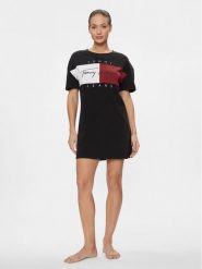 Tommy Jeans Sukienka codzienna UW0UW04969 Czarny Relaxed Fit. Czarne sukienki damskie Tommy Jeans, bez wzorów, z bawełny, bez ramiączek. Za 299.99 zł.