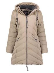 Geographical Norway Płaszcz pikowany "Clarisal" w kolorze beżowym rozmiar: XXL. Brązowe płaszcze damskie Geographical Norway, xxl, z aplikacjami, bez kaptura. Za 311.85 zł.