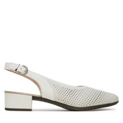 Czółenka Rieker. Białe czółenka damskie Rieker, bez wzorów, bez obcasa. Za 319.99 zł.