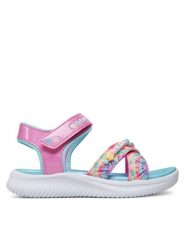 Skechers Sandały Jumpsters Sandal-Tie Dye Bffs 303045L/PKMT Różowy. Czerwone sandały dziewczęce Skechers, ze skóry, bez obcasa, bez zapięcia. Za 179.99 zł.