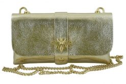 Listonoszka metalizowana BARBERINI'S złota 958/1-17. Żółte shopper bag Barberinis, bez wzorów, ze skóry, bez dodatków. Za 119.99 zł.