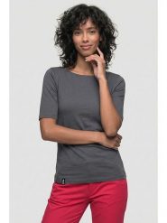 Alife and kickin Koszulka "Hilde" w kolorze antracytowym rozmiar: XS. Czarne bluzki damskie Alife and Kickin, xs, bez wzorów, z bawełny, bez kołnierzyka, bez ramiączek. Za 43.99 zł.